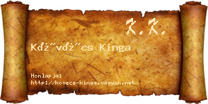 Kövécs Kinga névjegykártya